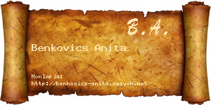 Benkovics Anita névjegykártya
